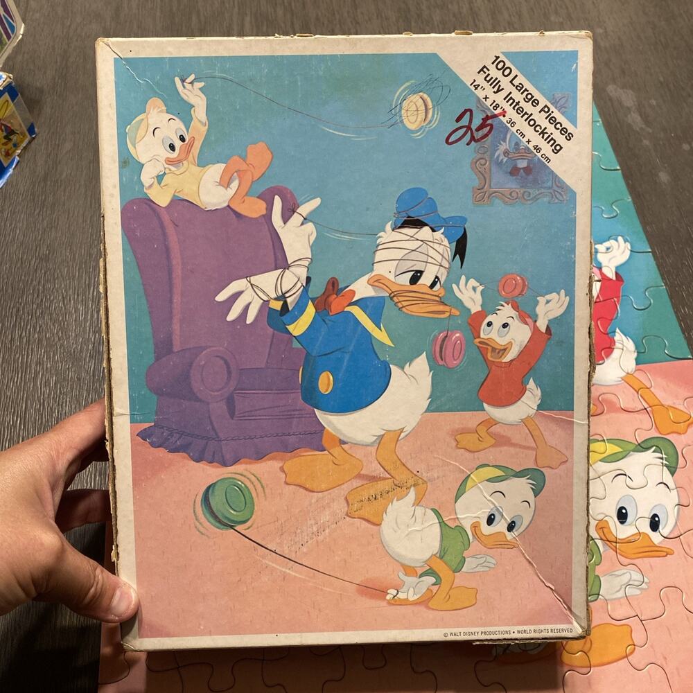1978 Disney Donald Duck 100 Pieces Puzzle Whitman Huey, Dewey, and Louie Complet